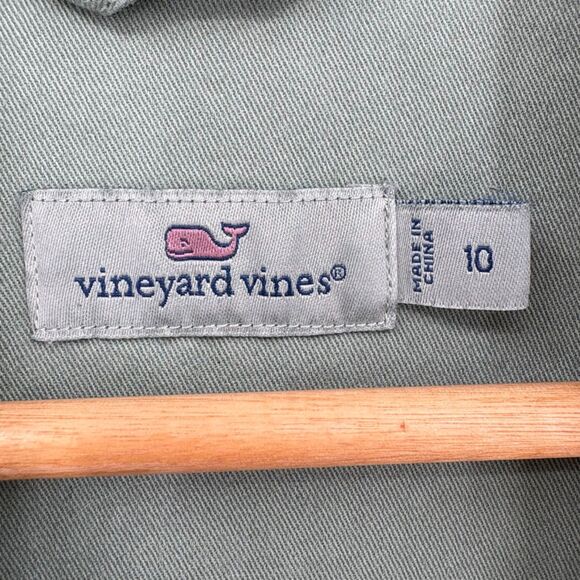 Vineyard Vines Stretch Utility Short-Sleeve Shirt Dress, Sz 10, Coastal Mini - Picture 7 of 8